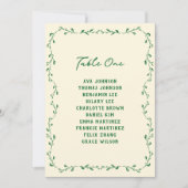 Green Hand Drawn Wedding Seating Chart Card Einladung (Vorderseite)