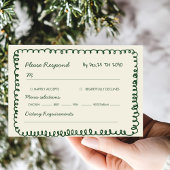 green hand drawn Whimsical Wedding  RSVP Karte