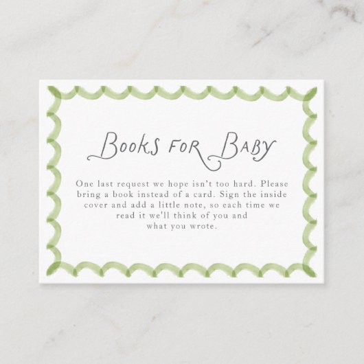 Green Hand Painted Frame Books for Baby Begleitkarte (Vorderseite)