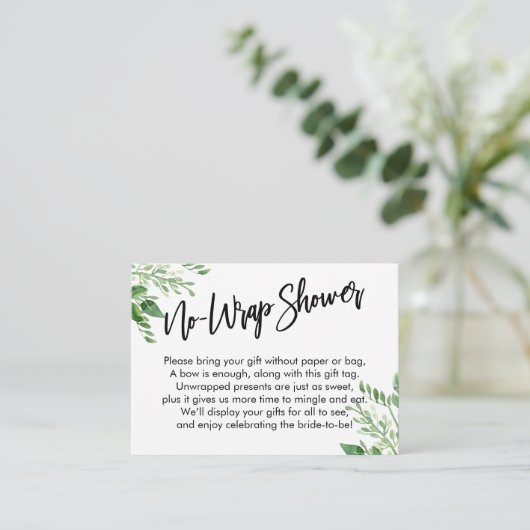 Green Handwriting No Wrap Brautparty Begleitkarte (Stehend Vorderseite)