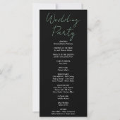 Green Hanging Stars Black Wedding Program (Rückseite)
