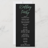 Green Hanging Stars Black Wedding Program (Rückseite)
