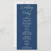 Green Hanging Stars Dark Blue Wedding Program (Rückseite)