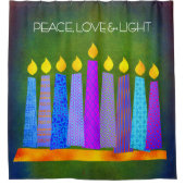 Green Hanukkah Boho Blue Candles Peace Liebe Light Duschvorhang (Vorderseite)