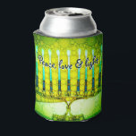 Green Hanukkah Menorah Peace Liebe Light Modern Dosenkühler<br><div class="desc">"Frieden, Liebe und Licht." Ein Kalligrafieschrift-Zitat, das eine nahe Foto-Illustration einer hellen, farbenfrohen, grünen und gelben künstlerischen Menorah überlagert, hilft Ihnen, den Urlaub von Hanukkah im Stil zu beginnen. Genießen Sie die Wärme und die Freude an der Urlaubssaison, wann immer Sie sich mit Ihrem Lieblingsgetränk entspannen. Dieses atemberaubende, farbenfrohe Hanukka...</div>