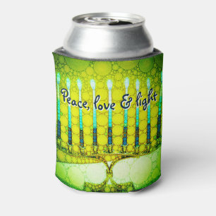Green Hanukkah Menorah Peace Liebe Light Modern Dosenkühler