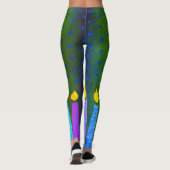 Green Hanukkah Muster Candles Blue Star von David Leggings (Rückseite)