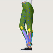 Green Hanukkah Muster Candles Blue Star von David Leggings (Links)