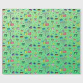 Green Hanukkah Pattern Geschenkpapier (Flach)