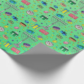 Green Hanukkah Pattern Geschenkpapier (Ecke)