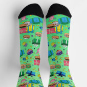 Green Hanukkah Pattern Socken (Oben)
