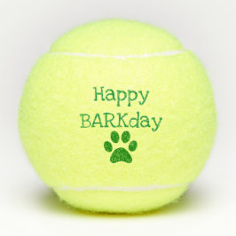 Green Happy Barkday Geburtstag Haustier Spielzeug Tennisbälle