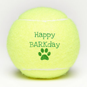 Green Happy Barkday Geburtstag Haustier Spielzeug Tennisbälle