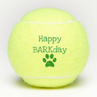 Green Happy Barkday Geburtstag Haustier Spielzeug Tennisbälle