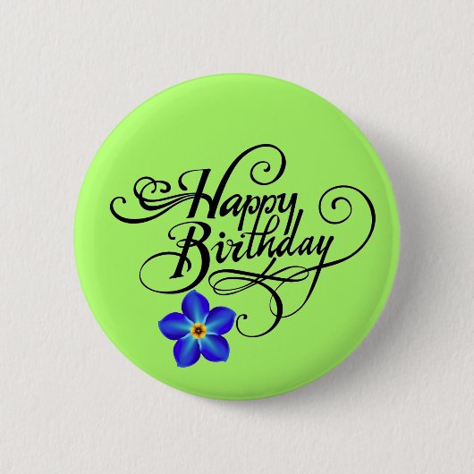 Green Happy Birthday Button (Vorderseite)