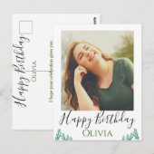 Green Happy Birthday Postkarte (Vorne/Hinten)