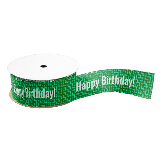 Green Happy Birthday Ripsband (Spule)