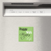 Green Happy Ehefrau Happy Life Magnet (In Situ (Geschirrspüler))