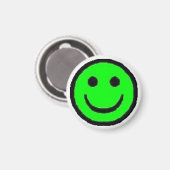 Green Happy Face Magnet (Vorderseite/Rückseite)