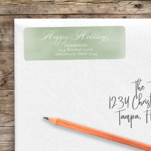 Green Happy Holiday Calligraphy Script Custom