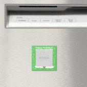 Green Happy Holiday Snowflakes (Foto Rahmen) Magnet (In Situ (Geschirrspüler))