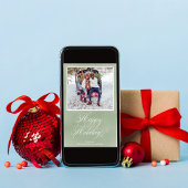 Green Happy Holidays Elegantes Skript Feiertagskarte