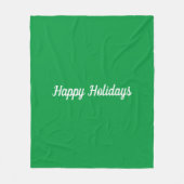 Green Happy Holidays Fleecedecke (Vorderseite)