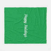 Green Happy Holidays Fleecedecke (Vorderseite (Horizontal))