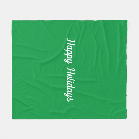 Green Happy Holidays Fleecedecke (Vorderseite (Horizontal))