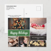 Green Happy Holidays Foto Weihnachten (Vorne/Hinten)