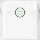 Green Happy Holidays Runder Aufkleber (Tasche)