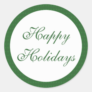 Green Happy Holidays Runder Aufkleber