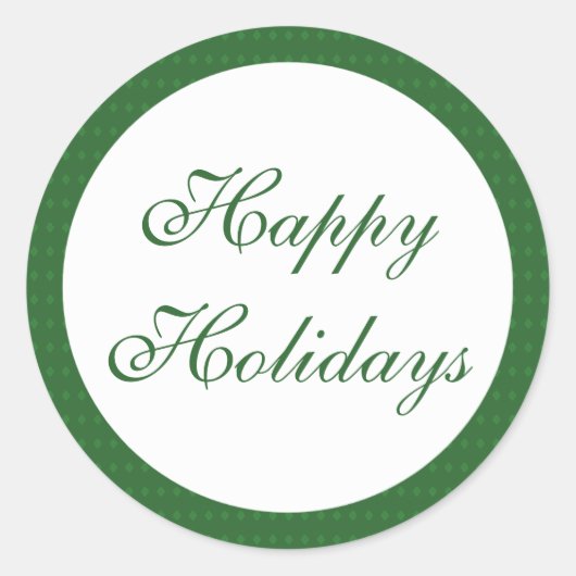Green Happy Holidays Runder Aufkleber (Vorderseite)