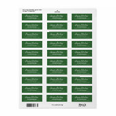 Green Happy Holidays Script Rücksendeadresse Label (Vorne)