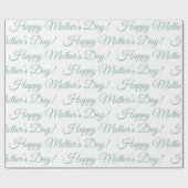 Green Happy Mother Day Script Holiday Geschenkpapier (Flach)