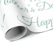 Green Happy Mother Day Script Holiday Geschenkpapier (Rolleneckpunkt)