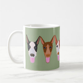 Green Happy Podenco Dog Faces Kaffeetasse