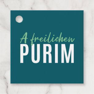 Green Happy Purim Geschenkanhänger