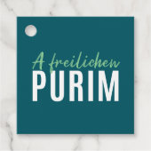 Green Happy Purim Geschenkanhänger (Vorderseite)