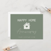 Green Happy Zuhause Anniversary Realty Karte (Vorderseite/Rückseite Beispiel)