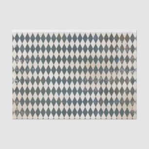 Green Harlequin Diamond Pattern Seidenpapier