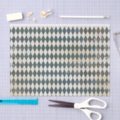 Green Harlequin Diamond Pattern Seidenpapier (Handwerk)