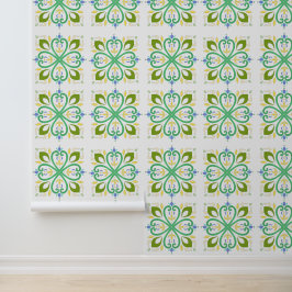 Green Harmony Mandala Boho Wallpaper Tapete