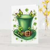 Green Hat Butterflies Scene Card Karte (Gelbe Blume)