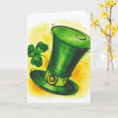 Green Hat Grußkarte Karte (Gelbe Blume)