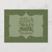 Green Have Yourself A Merry Little Christmas Scrip Postkarte (Vorderseite)