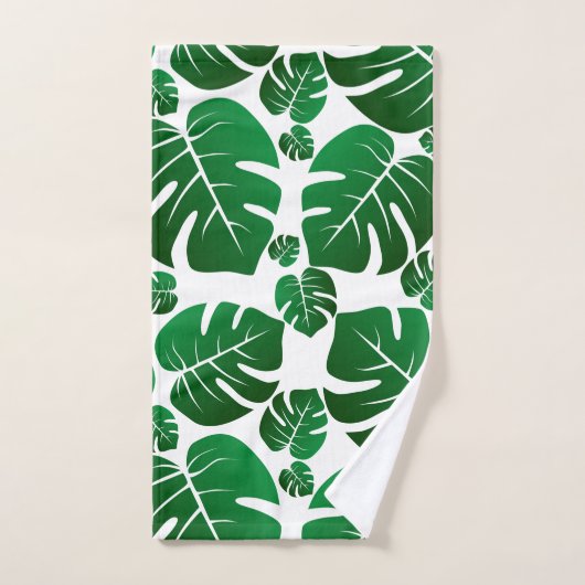 Green Hawaii Monstera Pflanze Palm Blätter Badhandtuch Set (Handtuch)