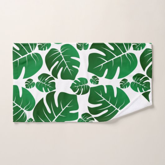 Green Hawaii Monstera Pflanze Palm Blätter Badhandtuch Set (Handtuch)