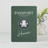 Green Hawaii Passport Save the Date (Stehend Vorderseite)