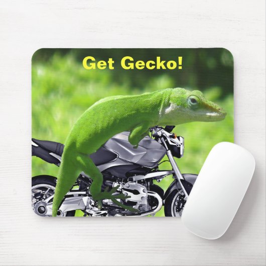 Green Hawaiian Gecko Rider Mousepad (Mit Mouse)